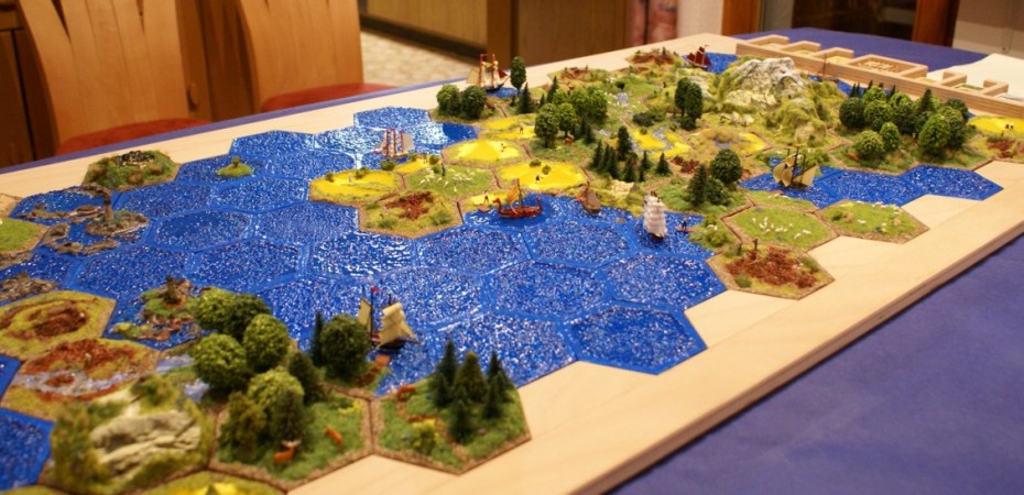 Colonizadores de Catan em 3D