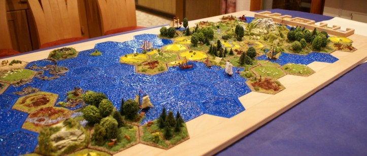 Colonizadores de Catan em 3D