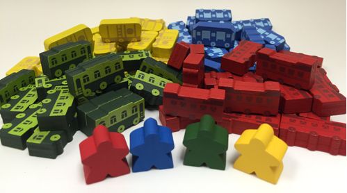 Componentes de madeira para o Ticket to Ride