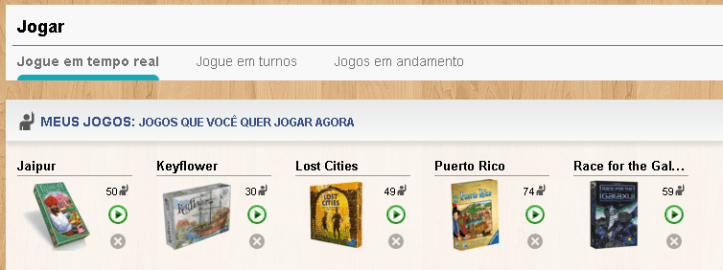 Jogue jogos de tabuleiro online no Board Game Area