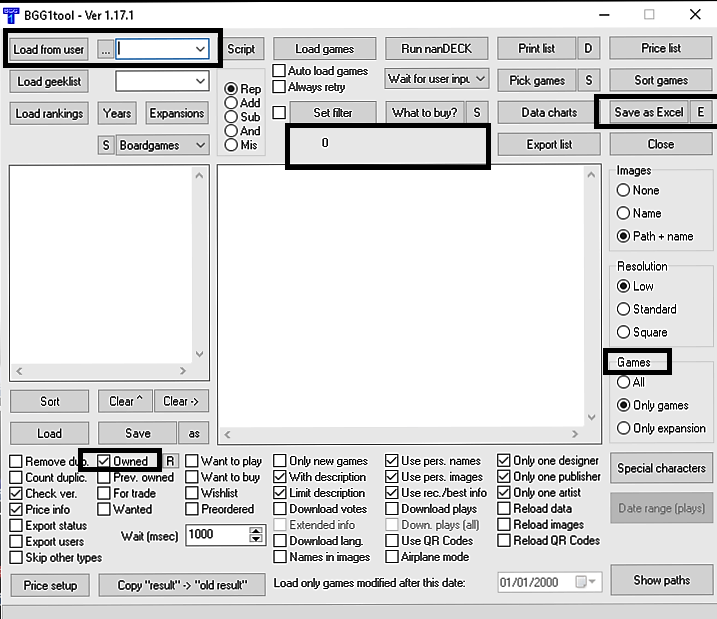 Ferramenta para avaliar sua coleção de jogos BGG1Tool