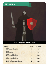 Carta de monstro no jogo Mini Rogue