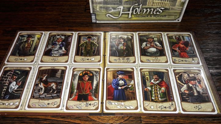 Personagens do jogo de tabuleiro Holmes &amp; Mycroft