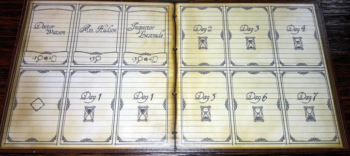 Tabuleiro do jogo de tabuleiro Holmes &amp; Mycroft