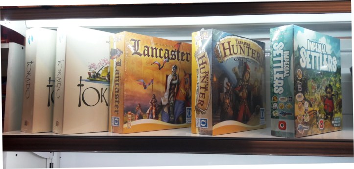 Títulos disponíveis na loja de jogos de tabuleiro El Ogro Alegre