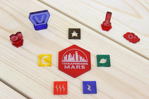 Marcadores de acrílico para o jogo Terraforming Mars