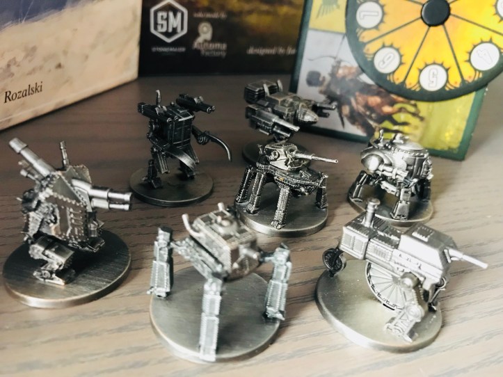 Que tal miniaturas metálicas para o Scythe?