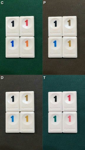 Jogo de tabuleiro Rummikub daltonismo