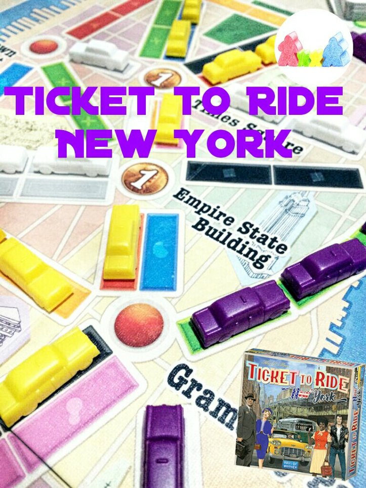 Táxis no mapa do jogo de tabuleiro Ticket to ride New York