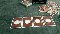 O buffet onde as comidas serão servidas no jogo de cartas Fat Food