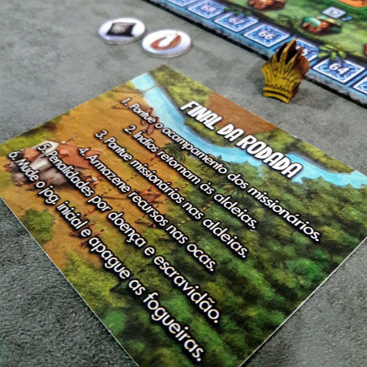 Ajuda fim de rodada jogo de tabuleiro Xingu