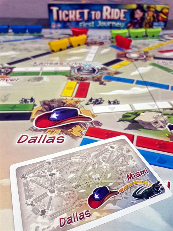 Rotas do jogo de tabuleiro infantil Ticket to Ride First Journey