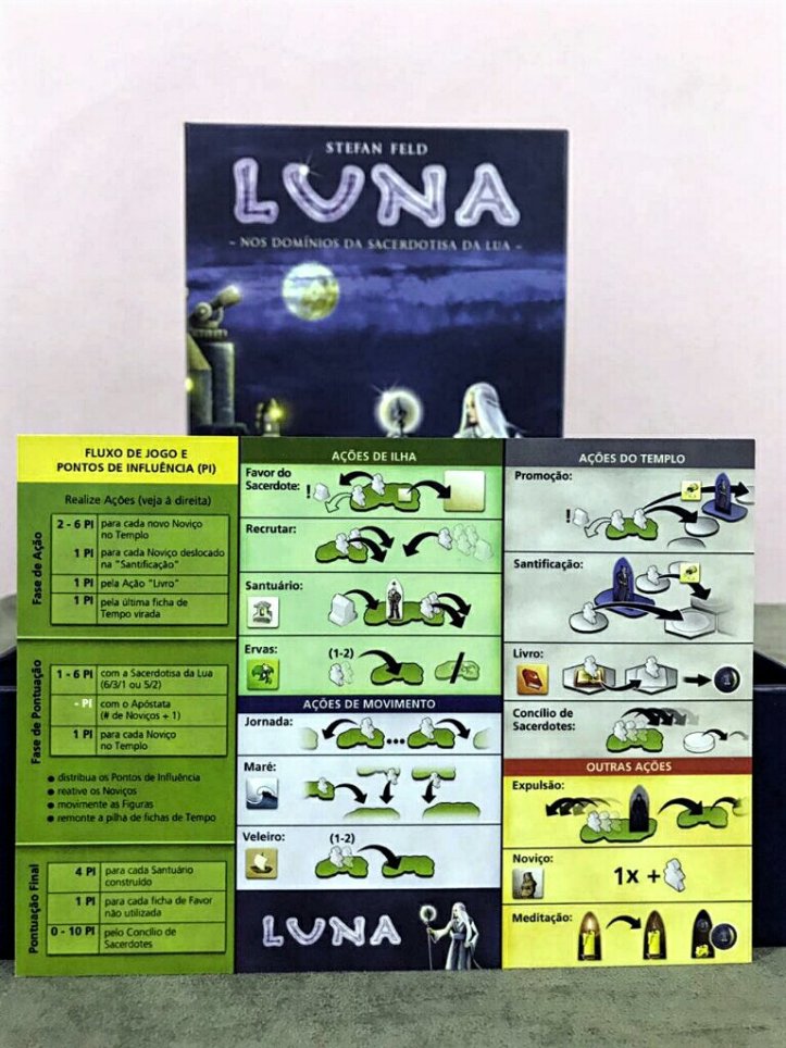 Ficha de ajuda do jogo de tabuleiro Luna