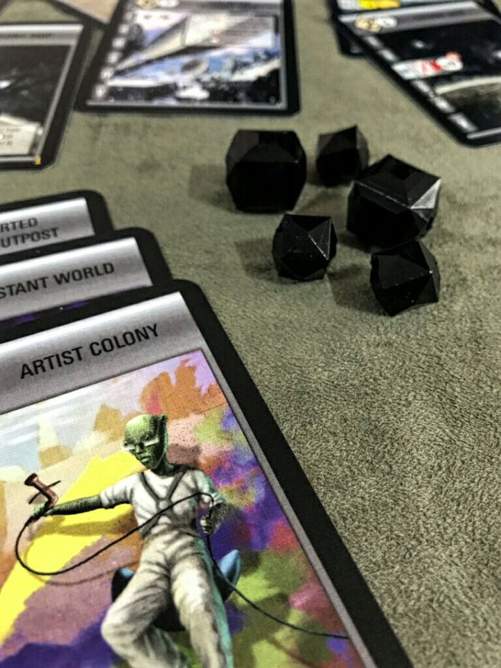 Marcadores de pontos de vitória customizados do jogo Race for the Galaxy