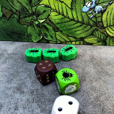 Dados e formigas do jogo infantil Spinderella