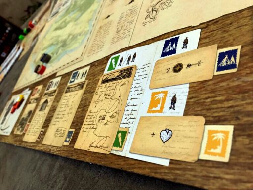 Tabuleiro do jogo cooperativo Robinson Crusoe