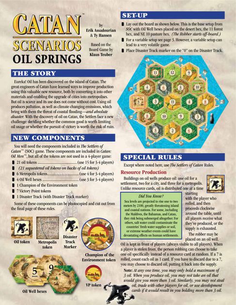 Catan cenario - Oil Springs