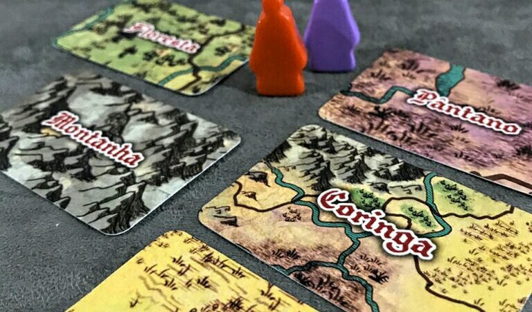 Cartas de terreno do jogo de tabuleiro Shazam