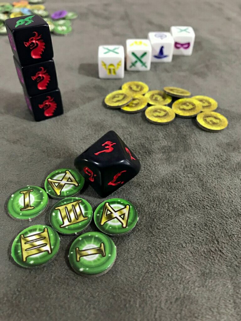 Níveis da masmorra no jogo de tabuleiro Dungeon Roll