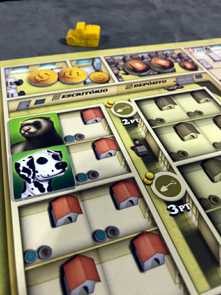 Recolha os animais no jogo de tabuleiro Dogs