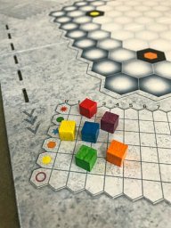 Trilha de pontuação do jogo de tabuleiro Genial