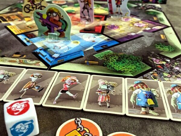 Personagens do jogo de tabuleiro infantil Zombie Kidz