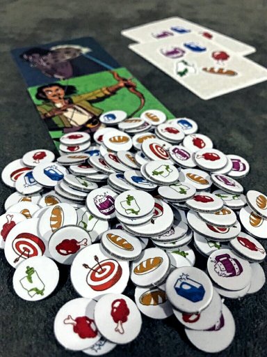 Marcadores no jogo de cartas Maldito Sejas Robin Hood