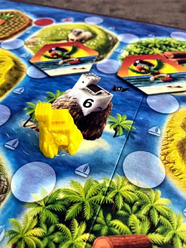 Um covil no castelo do pirata Rapina no jogo de tabuleiro infantil CATAN Junior